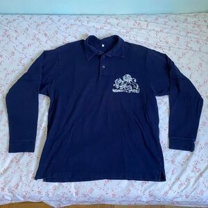 Y2k Navy blue long sleeve shirt